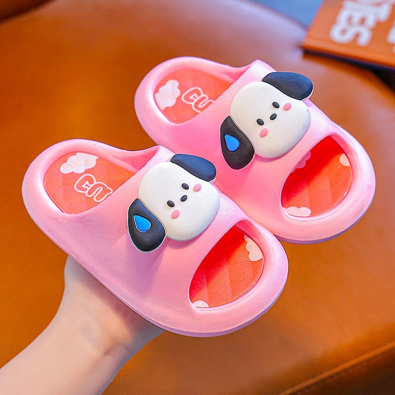 Childrens Summer Slippers Boys and Girls Cute Waterproof Breathable New Indoor Shoes Non-Slip Home Middle and Small Childrens Slippers Pink