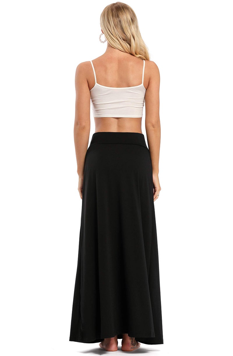 Yinggeli Women's Bohemian Print Long Maxi Skirt (Large, H-Flower) - Image 5