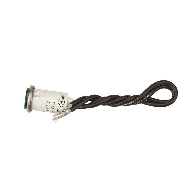 NSI مصباح مؤشر دائري -79740LW مع لمبات غير قابلة للاستبدال، تركيب بالضغط، قطع لوحة 0.5 بوصة، قطر ثقب التركيب 0.5 بوصة، عدسة ماسية خضراء 0.09، إطار من الفولاذ المقاوم للصدأ - Image 2