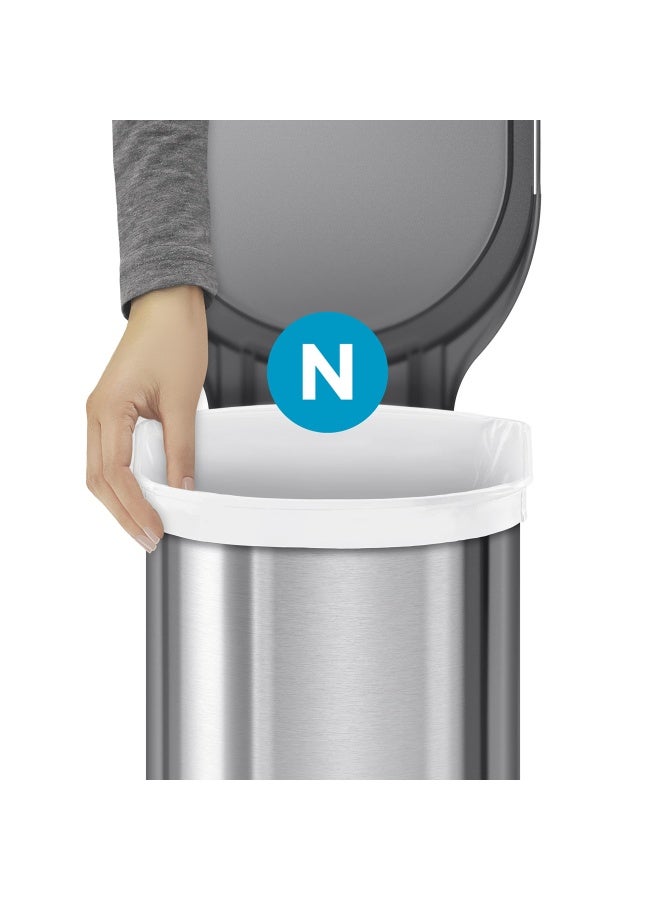 simplehuman أكياس القمامة ذات السحب المخصصة من كود N في عبوات موزعة 60 قطعة 45-50 لتر 11.9-13.2 جالون أبيض - Image 4