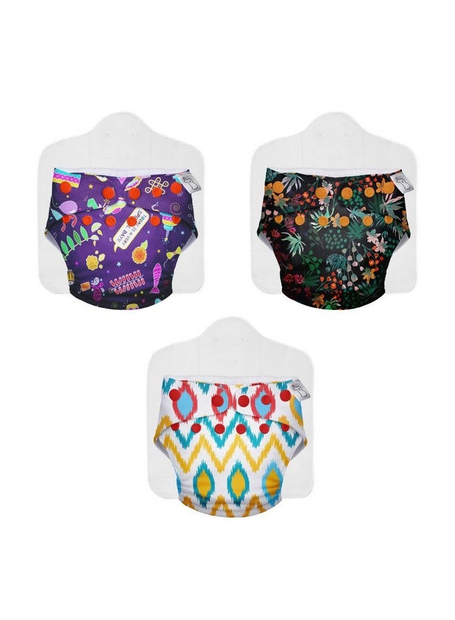 Superbottoms NEW UNO Freesize Cloth Diaper Set of 3| Cloth diaper for babies 3M to 3Y | Washable & Reusable cloth diaper | Comes with cloth diaper insert | 3 Diaper and 3 Organic cotton Soaker. - Image 1