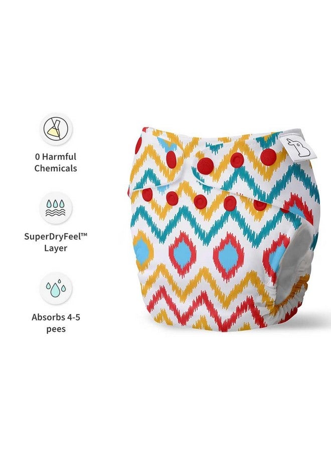 Superbottoms NEW UNO Freesize Cloth Diaper Set of 3| Cloth diaper for babies 3M to 3Y | Washable & Reusable cloth diaper | Comes with cloth diaper insert | 3 Diaper and 3 Organic cotton Soaker. - Image 2