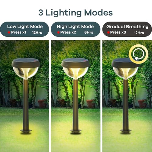 Linkind Solar Pathway Lights 8 Pack, Solar Lights Outdoor Warm White Waterproof, Adjustable Solar Powered for Walkway Yard Garden Driveway Backyard - Image 4
