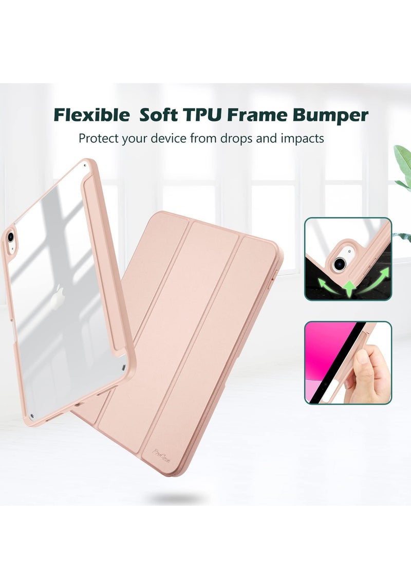 فوميمو حافظة لجهاز iPad (A16) 11 بوصة 2025/iPad 10 10.9 بوصة 2022، غطاء خلفي شفاف مع حامل قلم، وغطاء حافظة مع خاصية السكون/التنشيط التلقائي لجهاز iPad 10 10.9 بوصة 2022/iPad 11 11 بوصة 2025 - Image 3