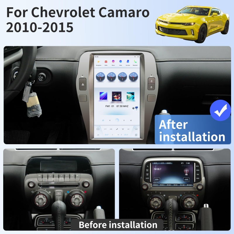 Generic Car Stereo Radio for Chevrolet Camaro 2010 2011 2012 2013 2014 2015 Radio Upgrade 12.1 Inch Touch Screen with Carplay & Android Auto SWC DSP 4G WiFi GPS Navigation in Dash Headunit Multimedia Player  - Image 2
