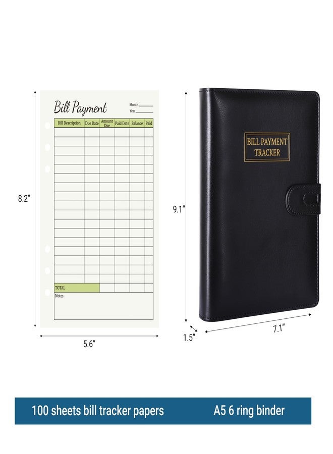 suituts Bill Payment Tracker Notebook,Monthly Bill Organizer with Pockets and Tabs,Bill Tracker with A5 6 Ring Binder Used Easily for Senior Home Office - Image 2