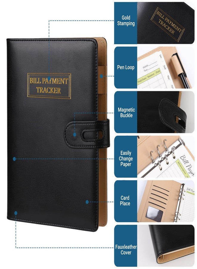 suituts Bill Payment Tracker Notebook,Monthly Bill Organizer with Pockets and Tabs,Bill Tracker with A5 6 Ring Binder Used Easily for Senior Home Office - Image 4
