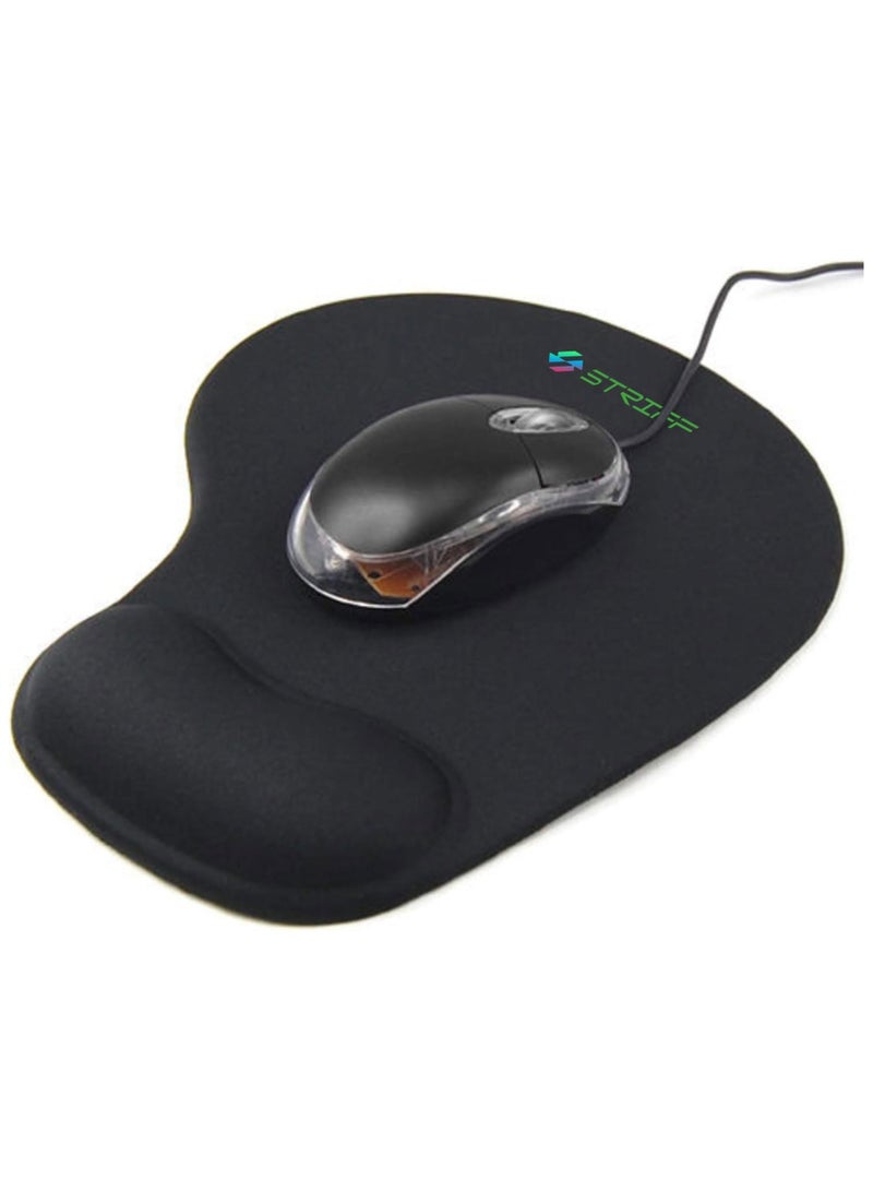 Striff Gel_Wrist_Support Mouse pad with Lycra Cloth Nonslip for Laptop, Home and Office Black - Image 1