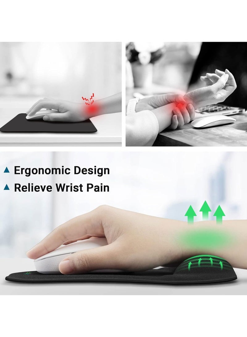 Striff Gel_Wrist_Support Mouse pad with Lycra Cloth Nonslip for Laptop, Home and Office Black - Image 2
