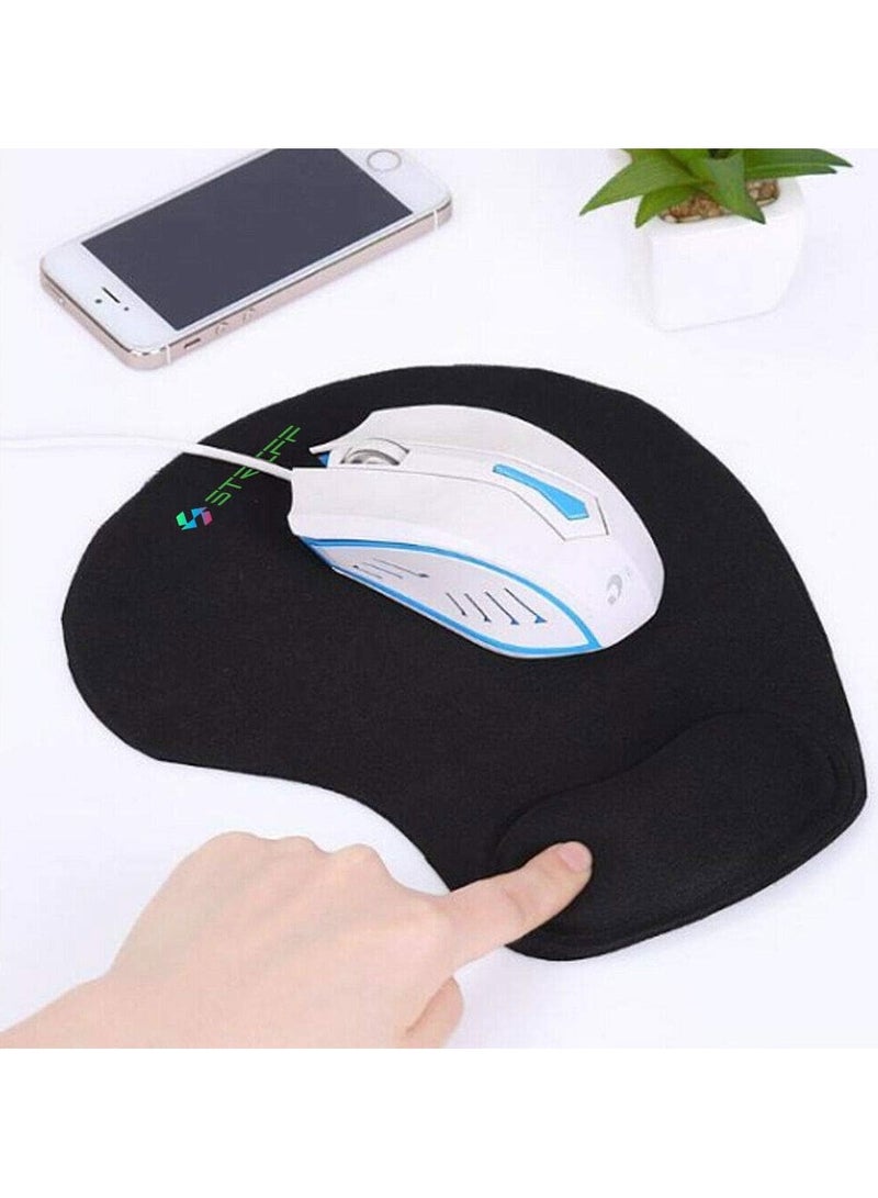Striff Gel_Wrist_Support Mouse pad with Lycra Cloth Nonslip for Laptop, Home and Office Black - Image 3