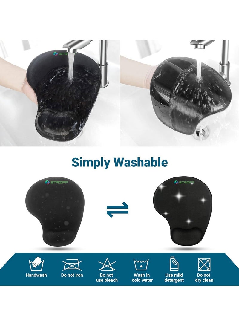 Striff Gel_Wrist_Support Mouse pad with Lycra Cloth Nonslip for Laptop, Home and Office Black - Image 4