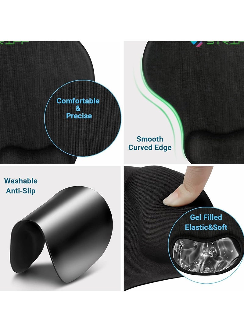 Striff Gel_Wrist_Support Mouse pad with Lycra Cloth Nonslip for Laptop, Home and Office Black - Image 5
