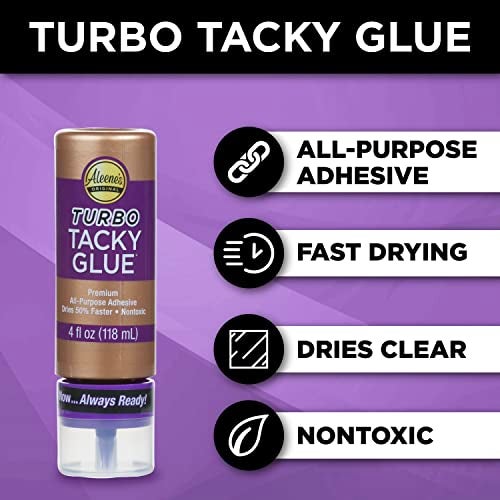 Aleene's Turbo Tacky Glue for Crafts in Always Ready Bottle, Strong Bond Adhesive, Nontoxic, Dries Clear, 4 fl oz - Image 2