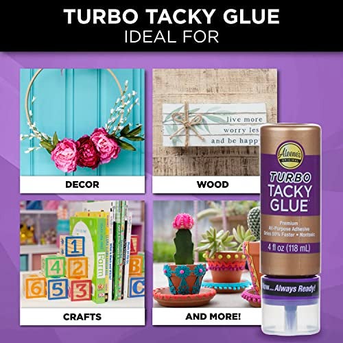 Aleene's Turbo Tacky Glue for Crafts in Always Ready Bottle, Strong Bond Adhesive, Nontoxic, Dries Clear, 4 fl oz - Image 5