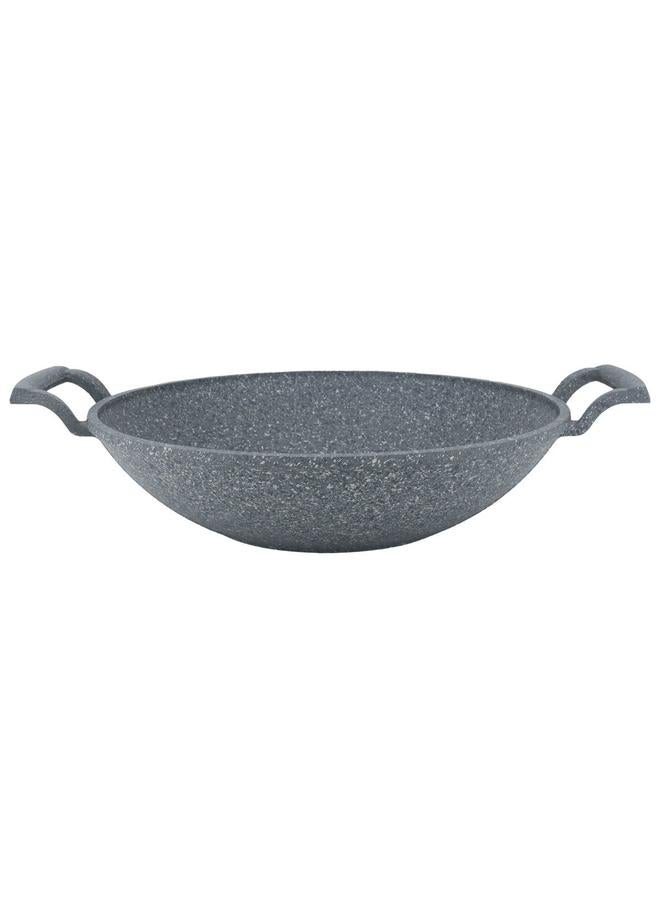 السيف  مقلاة جرانيت 30 سم بمقابض جانبية باللون الرمادي - Image 1