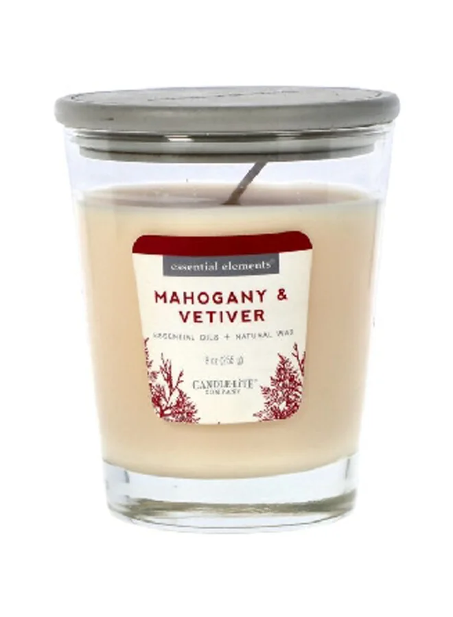 CANDLE-LITE Mahogany and Vetiver Scented Jar Candle Beige 255 g