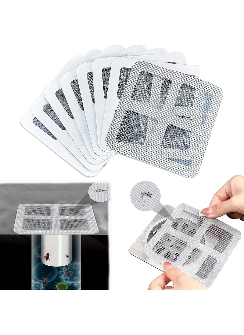 TREXEE TREXEE Disposable Shower Drain Hair Catcher Drain Hair Catcher Waterproof Mesh Stickers for Bathroom Accessories Apartment Essentials for Kitchen Sink Bathtub 4 X 4 10 Pack  - Image 1
