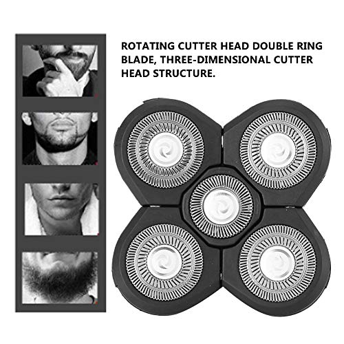 Zetiling Bald Head Shaver, Replacement Heads, Replacement Blades, Shaver Blade Heads, 5 Head Shaver Head Universal Electric Beard Shaver Replacement Heads Rotating Head Replacement - Image 3