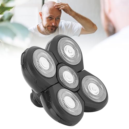 Zetiling Bald Head Shaver, Replacement Heads, Replacement Blades, Shaver Blade Heads, 5 Head Shaver Head Universal Electric Beard Shaver Replacement Heads Rotating Head Replacement - Image 1