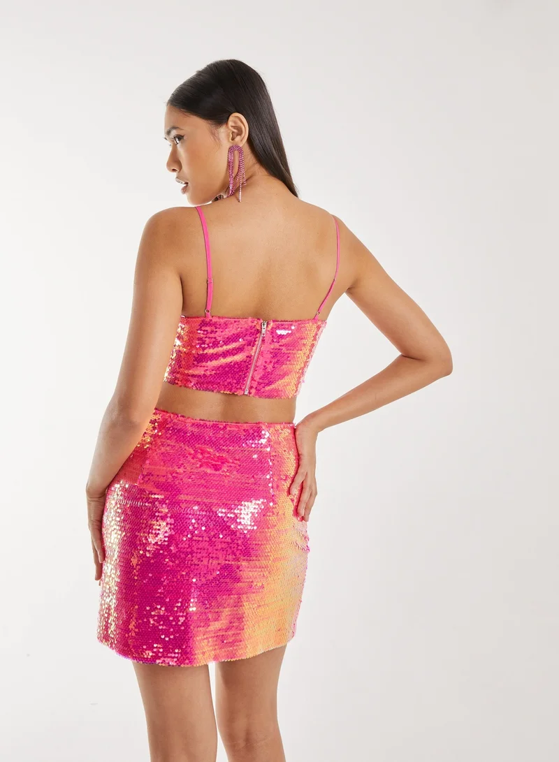 Pink Vanilla Sequin Bralette