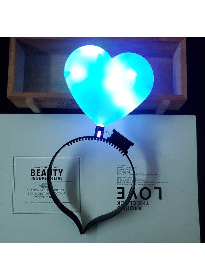 Luminous Headband Love Shape Headwear Creative Photography Props Night Market School Kindergarten Small Gift Luminous Toy-Color:Luminous Love Headband - Image 4