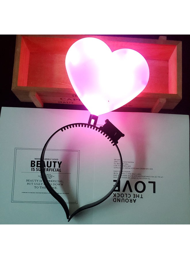 Luminous Headband Love Shape Headwear Creative Photography Props Night Market School Kindergarten Small Gift Luminous Toy-Color:Luminous Love Headband - Image 3