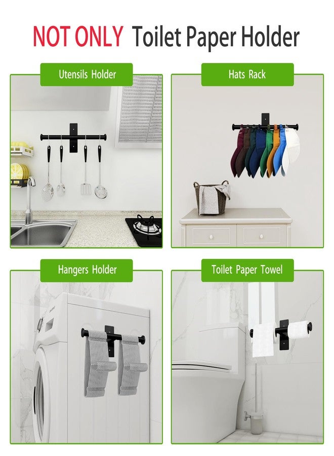 OBODING Double Roll Toilet Paper Holder, OBODING, Black Stainless Steel Toilet Paper Holder, Adhesive or Drilling Toilet Roll Holder Wall Mount for Bathroom (Black) - Image 4