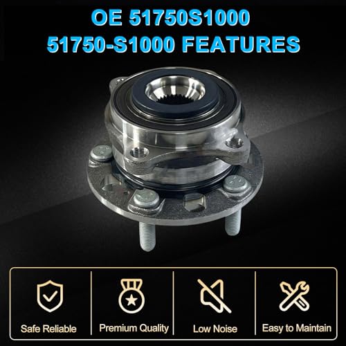 INGKAN 51750-S1000 Front Wheel Bearing Hub Assembly 5-Lugs 1Pcs Fits for Hyundai Palisade/Santa Fe Kia Carnival/Sorento/Telluride 2020 2021 2022 2023 2024 OE 51750S1000 51750-S1000 - Image 5