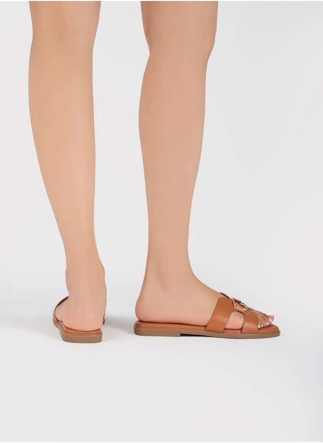 RAID Cut-Out Strap Detail Flat Sandals by Styli