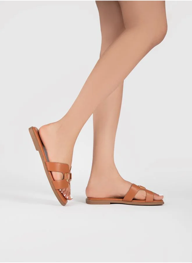 RAID Cut-Out Strap Detail Flat Sandals by Styli