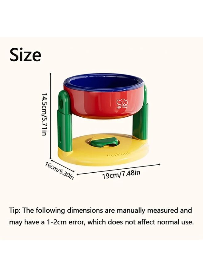 وعاء طعام الحيوانات الأليفة المرتفع القلبي الورق قابل للتعديل مع كأس شفاط مقاوم للانسكاب سهل التنظيف وردي أحمر - Image 3