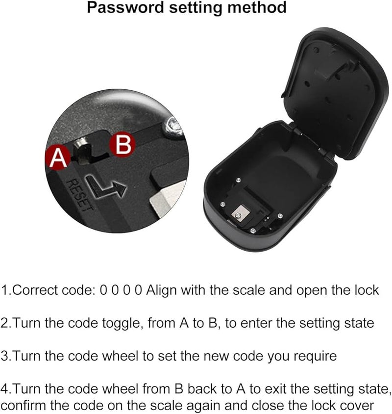 Chrome Glow Weatherproof Wall Mounted Key Lock Box with Combination Code - Image 4