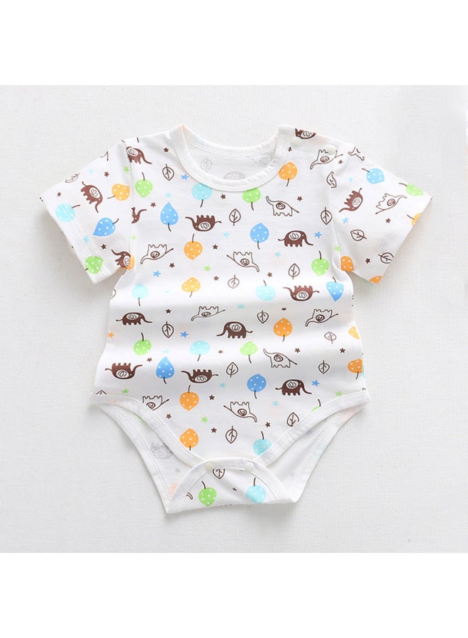 Women's Baby Triangle Hatshirt Summer Jumpsuit Baby Newborn Wrap Fart Clothes Short-sleeved Summer Clothes Cotton Crawling Clothes