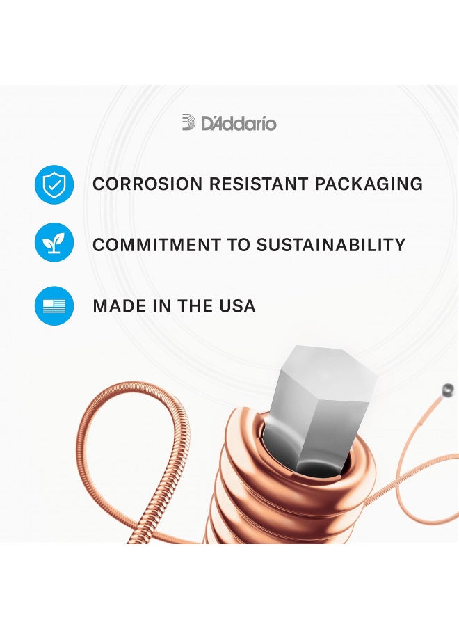 D'Addario - D'Addario Guitar Strings - Acoustic Guitar Strings - 80/20 Bronze - For 6 String Guitar - Deep, Bright, Projecting Tone - EJ11 - Light, 12-53 - Image 1