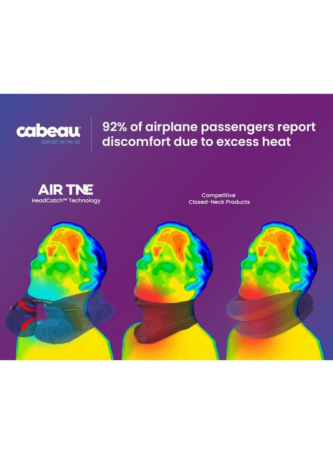 Cabeau Air TNE Inflatable Travel Neck Pillow Lightweight Inflatable Core, Customized Fit, Adjustable Chin Strap, with Compact Carrying Case for Comfort On-The-Go (Slate Grey) - Image 2
