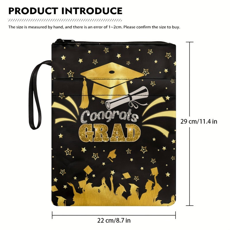 Congratulation Print Book Sleeve Washable Fabric Book Cover For Adult Teacher Back To School - Image 2