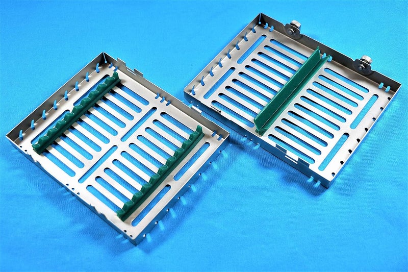 CYNAMED Premium German Stainless 1 Heavy Duty Dental Autoclave Sterilization Cassette Box Tray for 10 Instruments Double Button Type Detachable - Image 4