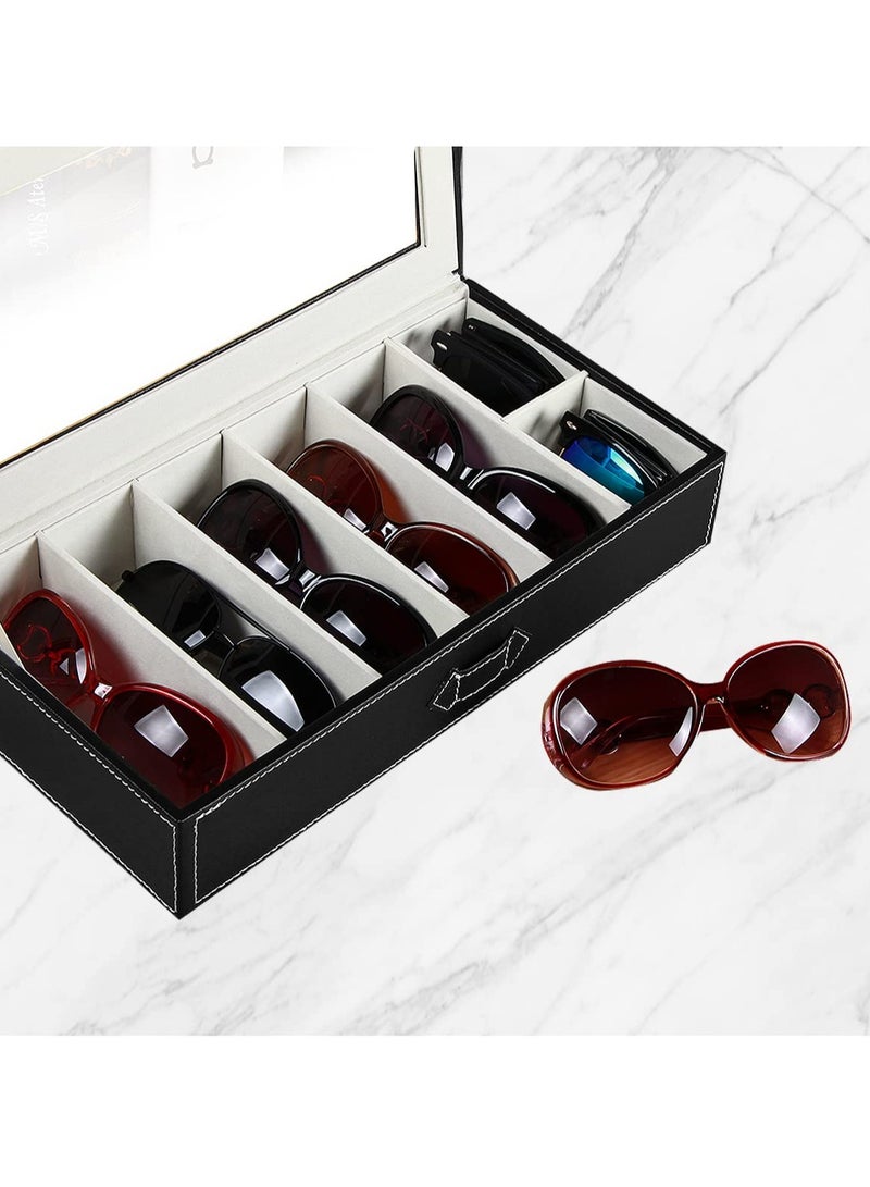 Captaintech 7 Slot Sunglasses Storage Case, PU Leather Sunglasses Organizer, Sunglasses Display Case for Display and Storage Sunglasses/Jewellery/Watches - Image 5
