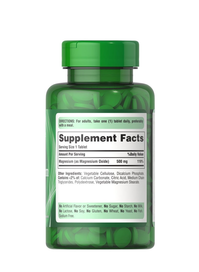 Puritan's Pride - High Potency Magnesium 500 Mg 100 tablets - Image 1