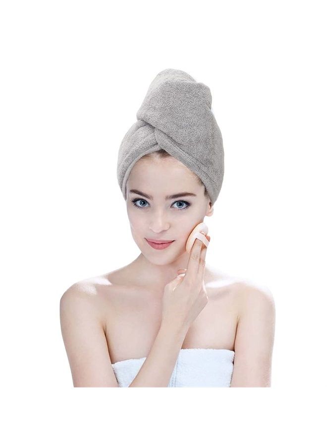 SURPRISE PIE Microfiber Hair Wrap Towels for Long Hair Drying 2 Pack Blue and Gray for Women Curly Hair Anti Frizz - Image 3