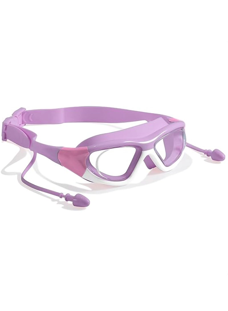 Relex Unisex kids Swim Goggles Anti-Fog Swimming Goggles for Age 6-12, No-Leak Pool Goggles for Boys Girls (Purple) - Image 1
