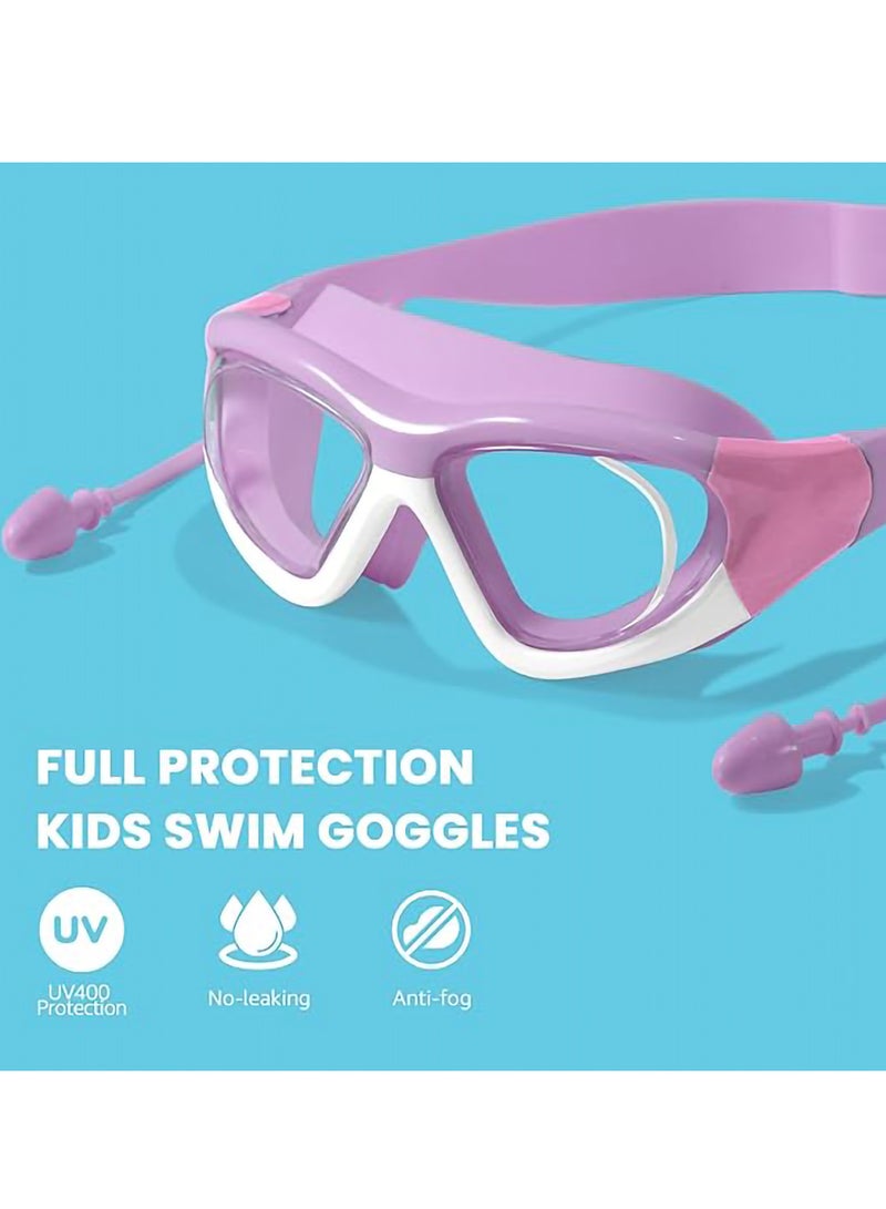 Relex Unisex kids Swim Goggles Anti-Fog Swimming Goggles for Age 6-12, No-Leak Pool Goggles for Boys Girls (Purple) - Image 4
