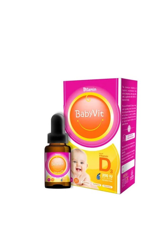 Ditamin - Babyvit 200IU Vitamin D3 Drops-10ml - Image 1