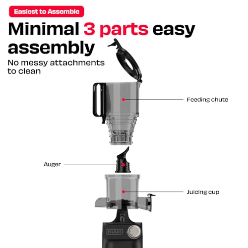 NUUK DRIP Cold Press Juicer For Home | Max Nutrition | Easily Juices Hard Fruits & Veggies | No Chopping with 108mm Wide Chute | Easy Assembly & Cleaning | Tritan Jars for Max Safety | 6 Year Warranty - Image 4