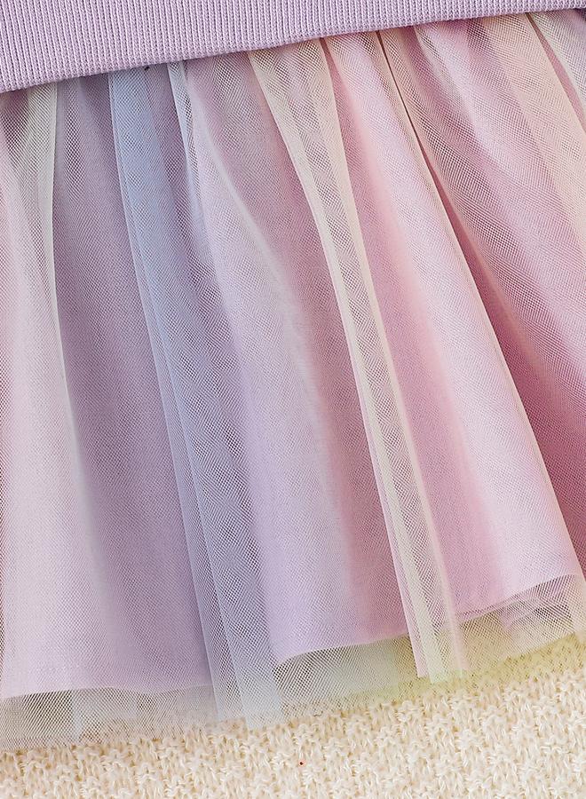 Take Two Girls Purple Unicorn Sweatshirt and Mesh Skirt Set - Image 5