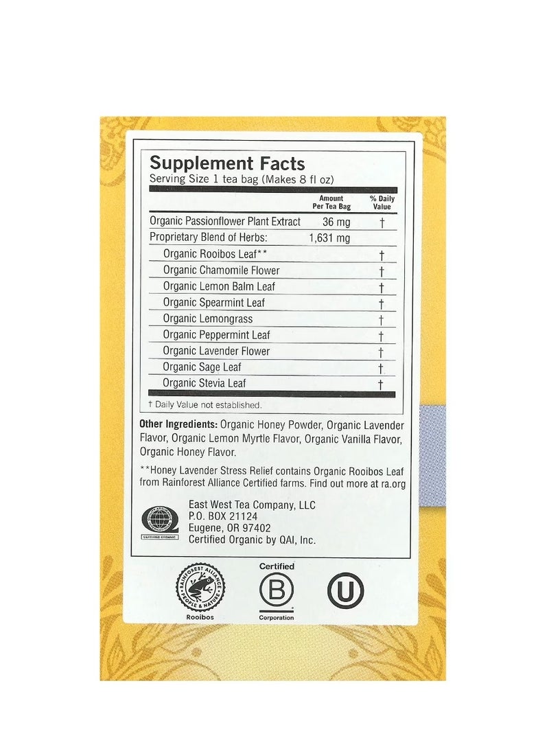 يوغي تخفيف التوتر بالعسل واللافندر والخالي من الكافيين، 16 كيس شاي 1.02 أونصة (29 جم) - Image 2