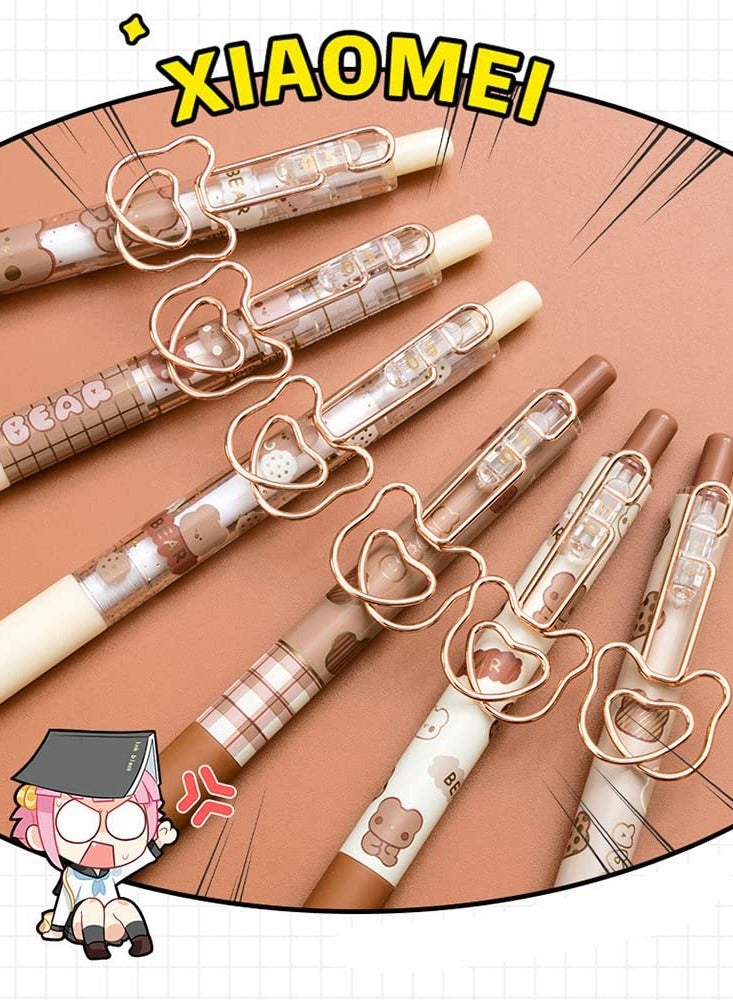 Ballpoint Pen, Retractable Gel Rollerball Pens Cute Bear Pen Ins Student Signature Pen, Kawaii Office Pen Cute Stationery (caramel Pudding Bear) - Image 3
