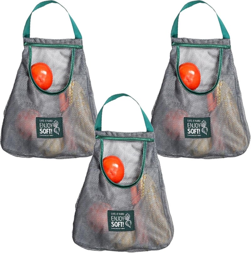 اميراتي هانجينج حفظ ميسه أكياس 2بك والل هانجينج فرويت باسكيت فور فيجيتابلي حفظ توتي أكياس فور جارليكس, بوتاتويس, ونيونس ور جارباجي (3)