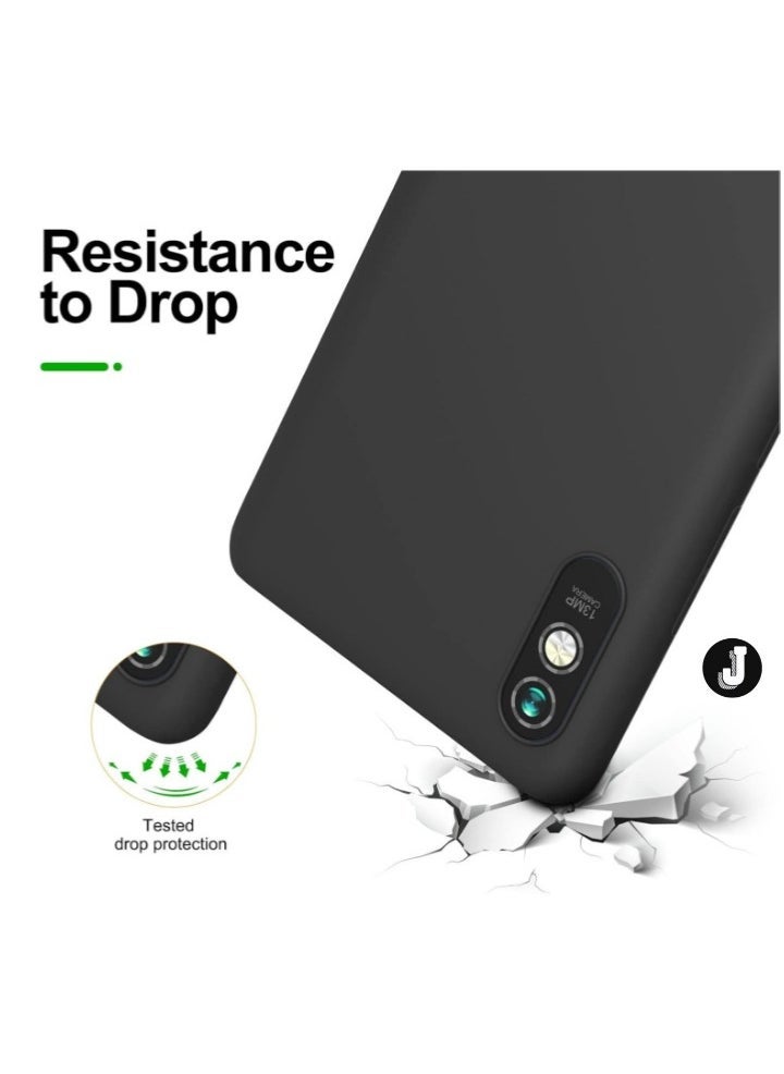 JAJEEK "2024 Ultra Thin Silicone Case for Xiaomi Redmi 9A – Black + 2-Pack Tempered Glass Screen Protector, Anti-Scratch, Full Protection" - Image 5