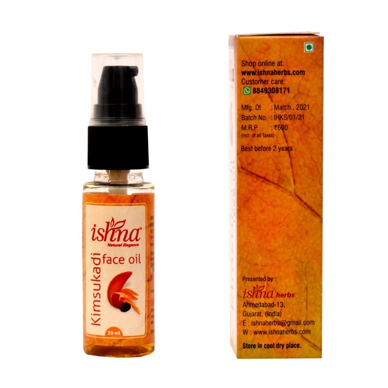 Ishna Kimsukadi Oil for Face Sutailble for All Types of Skin Ayurvedic Formulated Oil Face Oil for Night Use - Image 3